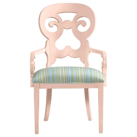 Wayfarer Arm Chair with Seaside Summer Upholstery